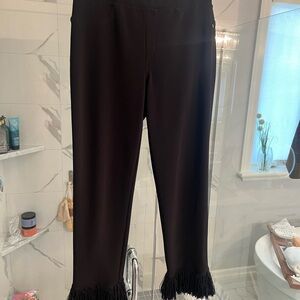 Joseph Rykoff dress pants, jeans style fringe bottom black size 6